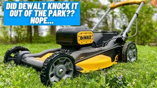 Should You Buy It  DeWALT 2x20V Mower  Quick Demo [upl. by Simsar]