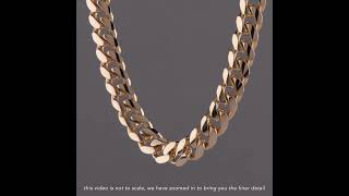 9ct Yellow Gold Semi Solid Classic Mini Cuban Chain 54mm [upl. by Jonati]