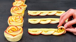 Dessert in 5 minutes Just puff pastry and 2 apples [upl. by Ahsitan]