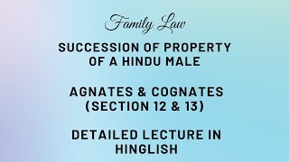 Succession Among Agnates amp Cognates  Hindu Succession Act  Succession of Property of a Hindu Male [upl. by Nirret]