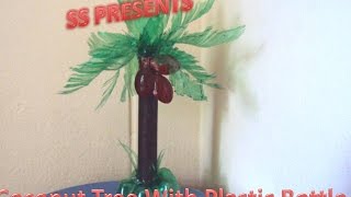 Coconut Tree With Plastic Bottle how to make coconut tree with plastic bottle  diy crafts [upl. by Baniaz126]