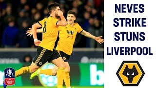 STUNNING Neves Strike Cancels Out Origis Equaliser  Wolves 21 Liverpool  Emirates FA Cup 201819 [upl. by Acirtap]