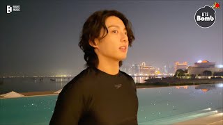 BANGTAN BOMB Jung Kook Unwinds in Qatar  BTS 방탄소년단 [upl. by Aikin]