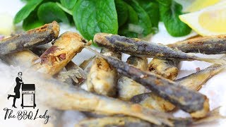 Fried Sardines  Mediterranean BBQ Recipe  The BBQ Lady [upl. by Leamse103]