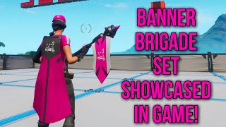 NEW FORTNITE BANNER SKINS BANNER BRIGADE SET SHOWCASED IN GAME  BANNER CAPE EMBLEMATIC SOUND [upl. by Acinoev815]