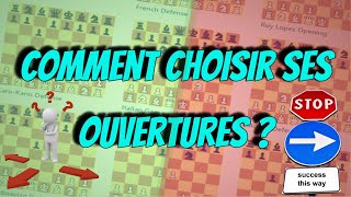 COMMENT CHOISIR SES OUVERTURES au échecs   Débutants [upl. by Alag]