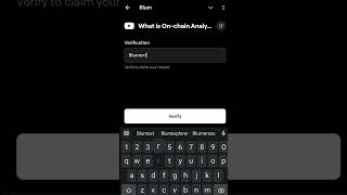 What is Onchain Analysis  Blum new youtube video verify code 26 October [upl. by Ahsema]