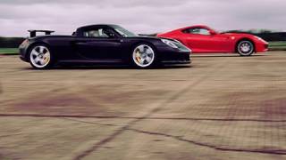 HD Ferrari 599 vs CGT Ferrari 599 GTB F1 Fiorano vs Porsche Carrera GT [upl. by Julide]