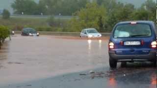 2 orage Route inondée 26102012 Le Luc vers Le Thoronet Var [upl. by Alema]