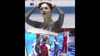 Team Russia cheering for Evgenia Medvedeva FS  WTT 2017 [upl. by Pomcroy]