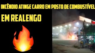 Incêndio atinge veículo em posto de combustível em Realengo [upl. by Katzen]