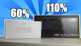 60 Keyboard vs 110 Keyboard  Anne Pro 2 vs Corsair K95 Platinum [upl. by Hartzel480]