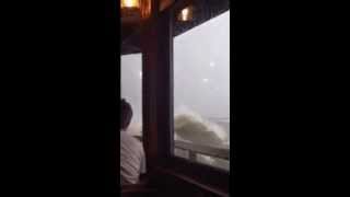 Giant wave crashes into restaurant rogue wave Santa Barbara [upl. by Giacobo]