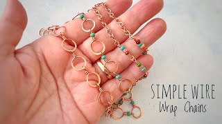 DIY Wire Jewelry  How To Make Easy Chain Links  Ideas For Beginners [upl. by Lillian643]