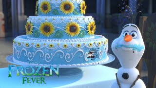 Frozen Fever  Olaf eet Annas verjaardagstaart op  Disney NL [upl. by Dulsea]