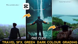 Travel Professional Green Dark Colour Grading  ⛈️ online capcut video editing [upl. by Hameerak]