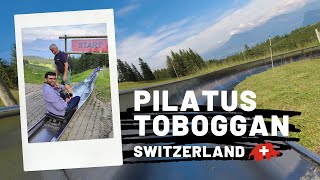 Longest Summer Toboggan Mountain Coaster run in Switzerland  Adventure at Mt Pilatus Luzern [upl. by Dekow773]