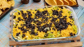 Quick And Simple SEVEN LAYER TACO DIP  Recipesnet [upl. by Nauquf]