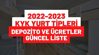 KYK YURT TİPLERİNE GÖRE ÜCRET VE DEPOZİTO FİYATLARI  KYK YURT TİPLERİ GÜNCEL FİYAT LİSTESİ kyk [upl. by Arbmik]