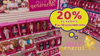 Obtenez 20 de rabais sur la collection Our Generation du 8 au 10 novembre 2024 chez Club Jouet [upl. by Ahsaet333]