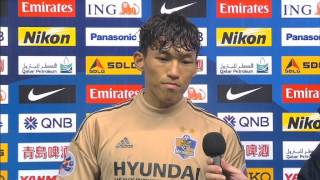 Interview Kim Seunggyu goalkeeper  Ulsan Hyundai  AFC Champions League 2014 MD2 [upl. by Ellenrad]