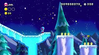 New Super Mario BrosU Deluxe Frosted Glacier2 Cooligan Fields ALL STAR COINS [upl. by Revlis]