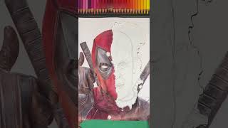 DRAWING REALISTIC DEADPOOL HALF FACE AND HALF MASK art drawing realisticartist shorts [upl. by Schoenberg953]