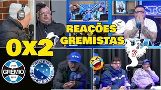 AS MELHORES REAÇÕES GREMISTAS GRÊMIO 0x2 CRUZEIRO  O GRÊMIO VAI CAIR [upl. by Salohcim472]