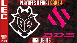 G2 vs BDS Highlights Game 4  Upper FINAL LEC Spring Playoffs 2024  G2 Esports vs Team BDS G4 [upl. by Aihsenad]