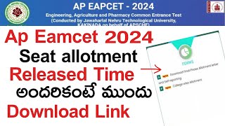 ap eamcet seat allotment 2024  ap eamcet seat allotment 2024 date and time [upl. by Irim]