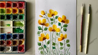 Easy Watercolor flowers  Easy florals  Watercolor for beginners [upl. by Odnarb]