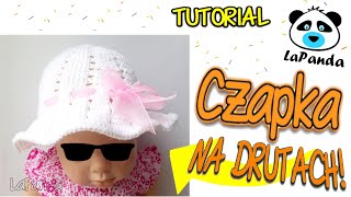 KAPELUSZ NA DRUTACH DLA NIEMOWLAKA 11 Jak zrobić  LaPanda EASY KNITTED BABY HAT [upl. by Ferdy]