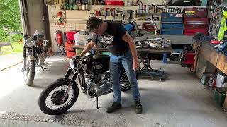 1970 immaculate black Triton 750 cafe racer  start up amp walk around [upl. by Adeehsar]