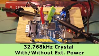 32768kHz Crystal Oscillator Waveform with and without External Power [upl. by Aisel276]