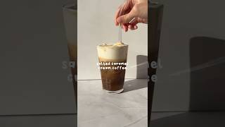 Salted caramel cream coffee coffee coffeelover coffeetime icedcoffee homecafe [upl. by Yzdnil]