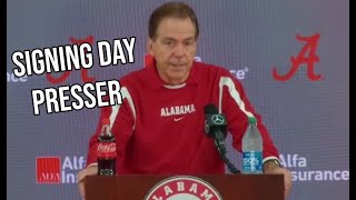 Nick Saban highlights INCREDIBLE no 1 ranked recruiting class on National Signing Day rolltide [upl. by Enyalb]