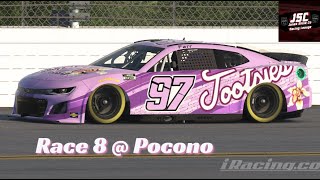 Race 8  Pocono iRacing League  Jones Shines Co League [upl. by Aneek]