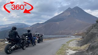 【VR360°5K】由布シルキーロード。野焼き直後の為、真っ黒【SUZUKI GSX1300R Hayabusa 隼】 [upl. by Kcirtapnhoj]