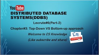 Lec10 TopDown and Bottomup ApproachDistributed Database SystemsChapter3Lecture6Part2 [upl. by Hukill538]