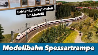 Modellbahn Spessartrampe mit ECHTEM Schiebebetrieb [upl. by Razec]