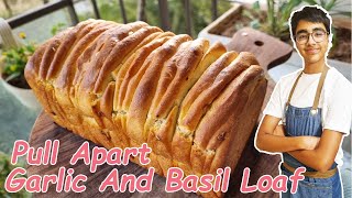 Pull Apart Basil And Garlic Loaf  How To Make Pull Apart Bread  Recipe For Pull Apart Bread [upl. by Eisaj]