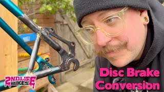 Disc Brakes On a Retro Bike  Building the ultimate retro MTB [upl. by Neeluqcaj446]