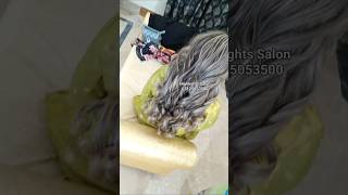 Grey Hair Color and Chunky Highlights  Trending Highlights Hair Color shorts [upl. by Ecirtra688]