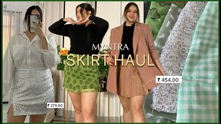 MYNTRA TryOn SKIRT HAUL Starting at just Rs300 Myntra Skirt Haul Ft Mini Plaid Midi Skirt [upl. by Duarte75]