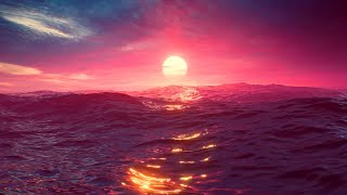 Calming Ocean Sunset Ambience  12 Hours  4K Ultra HD [upl. by Jorie]