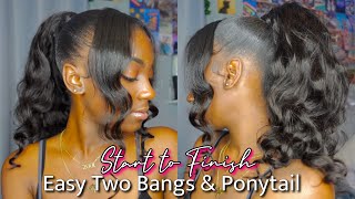 EASY TWO BANGS AND PONYTAIL TUTORIAL BEGINNER FRIENDLY  VIRAL TIKTOK HAIRSTYLES [upl. by Lorraine]