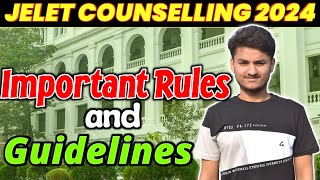 JELET Important Counselling Rules and Guidelines  JELET 2024  Seat Matrix before Counselling round [upl. by Isnyl642]