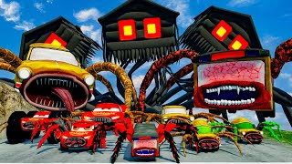 ALL MONSTERS Big amp Small Cars vs Downhill Madness with MONSTERS  MEGA PACK 35  BeamNGDrive [upl. by Kcirdes]