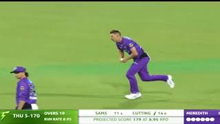 MEREDITH Brilliant Last over  Sydney Thunders VS Hobart Hurricane  Match 43  Big Bash 202021 [upl. by Margret170]