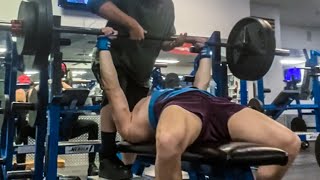 First Time 225 Bench PR 5x5 [upl. by Yedorb585]